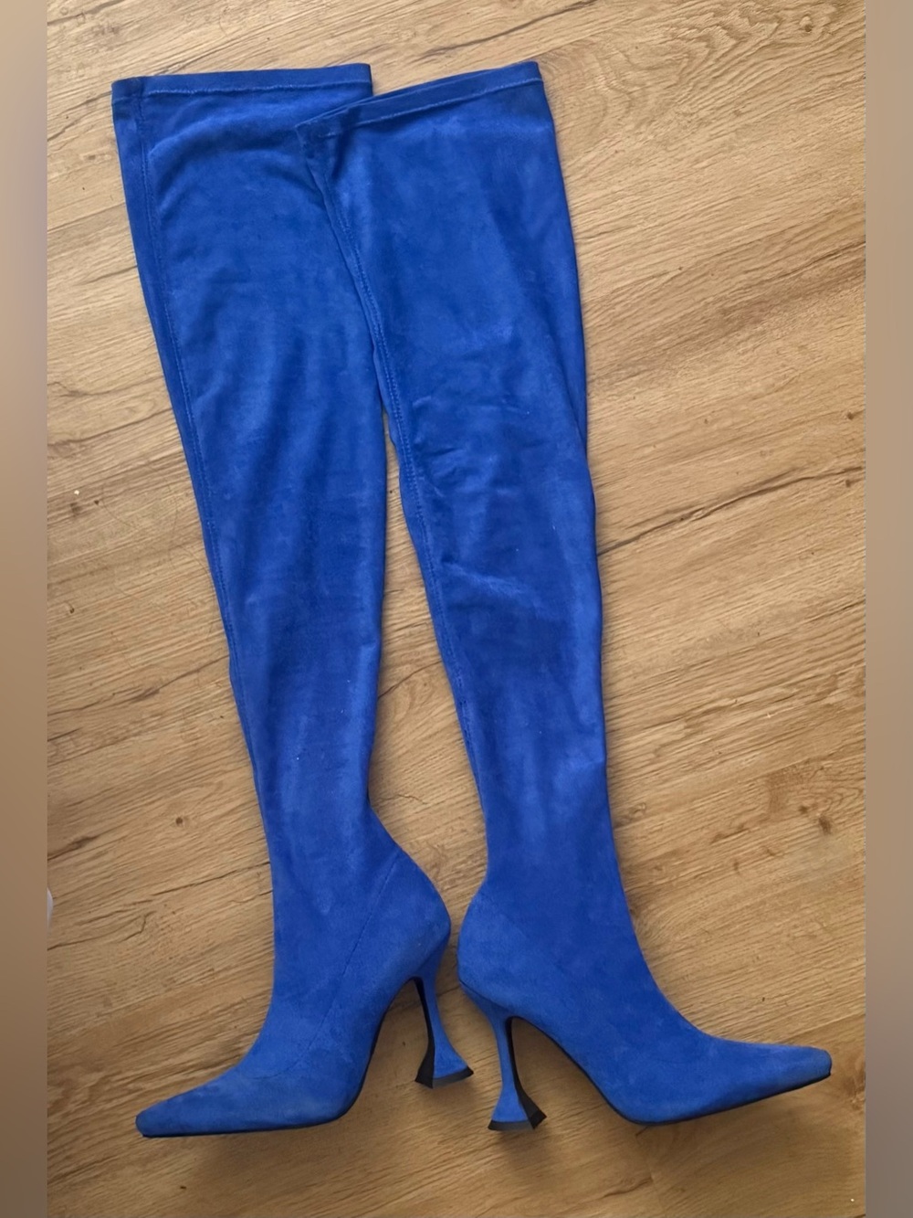 AZALEA WANG ELEVATE THIGH HIGH
STRETCH SUEDE BOOT IN BLUE - Picture 7 of 8